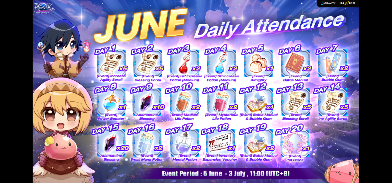 Ragnarok Landverse Genesis : June Daily Attendance