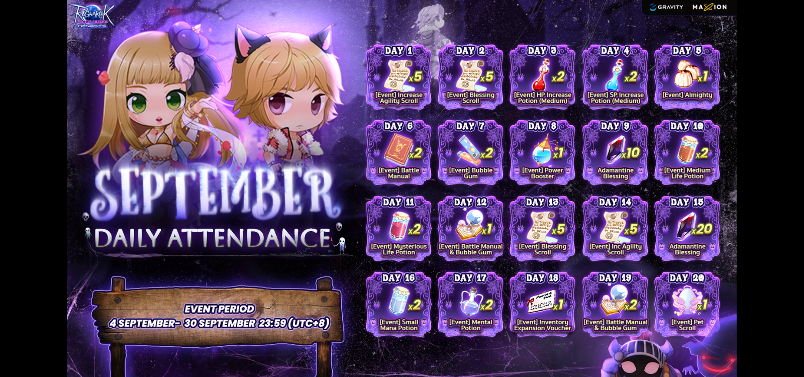 Ragnarok Landverse Genesis : Daily Attendance September