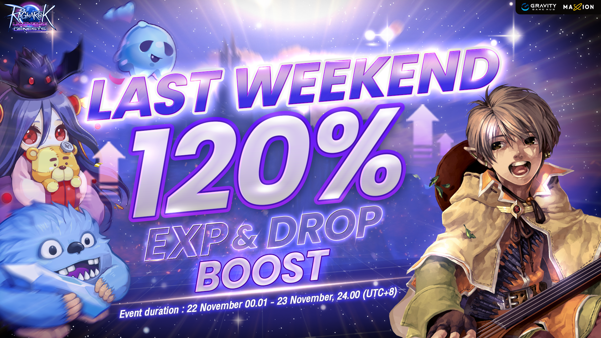 Ragnarok Landverse Genesis : Weekend EXP/DROP+20%