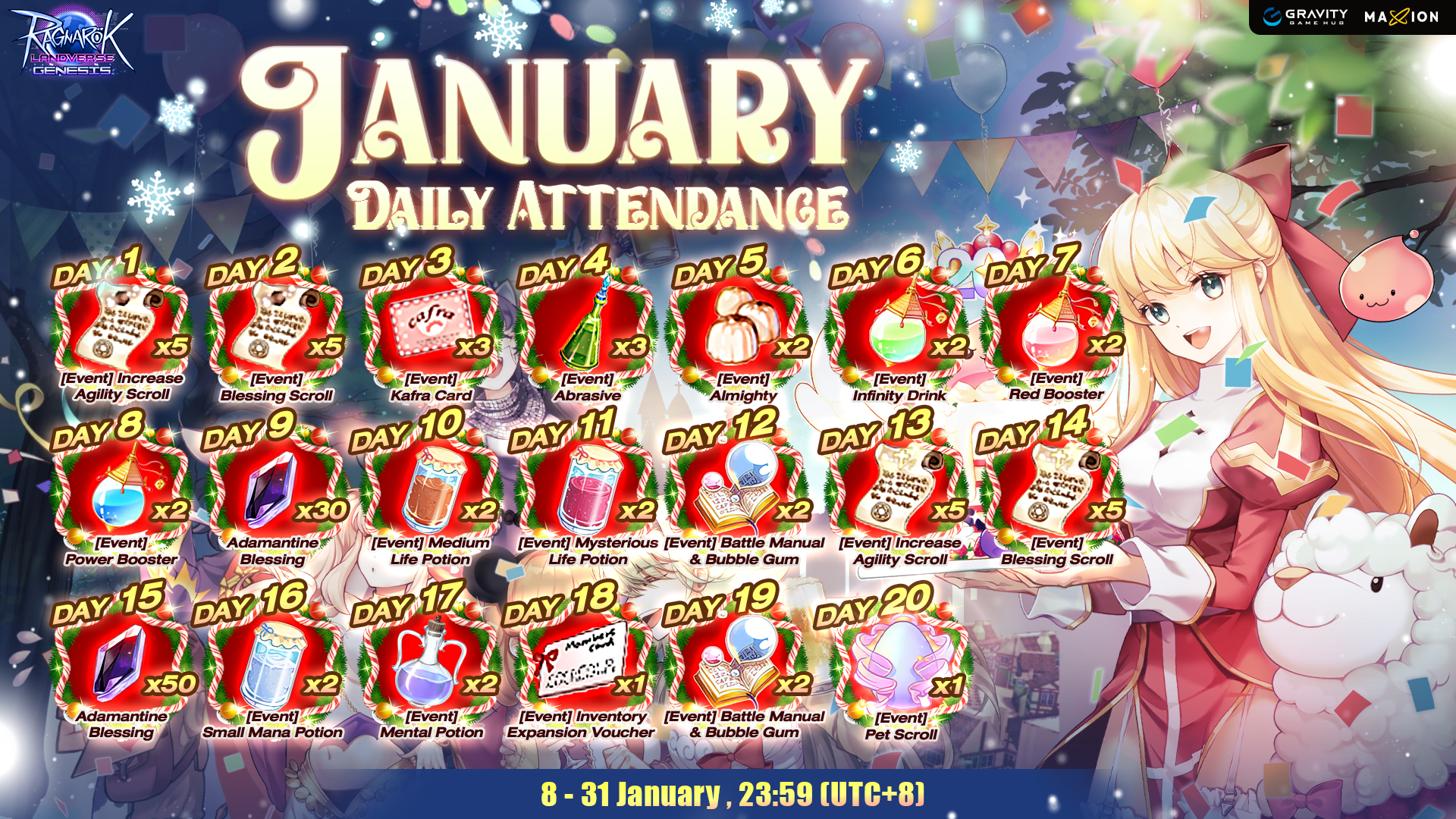 Ragnarok Landverse Genesis : January Daily Attendance
